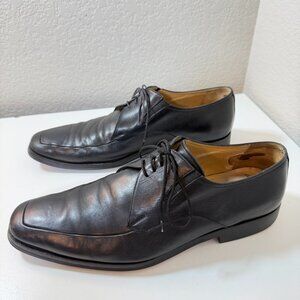 Bruno Magli Men's Ranuncolo Black Leather Lace Up Derby Shoes Italy {Size 12}